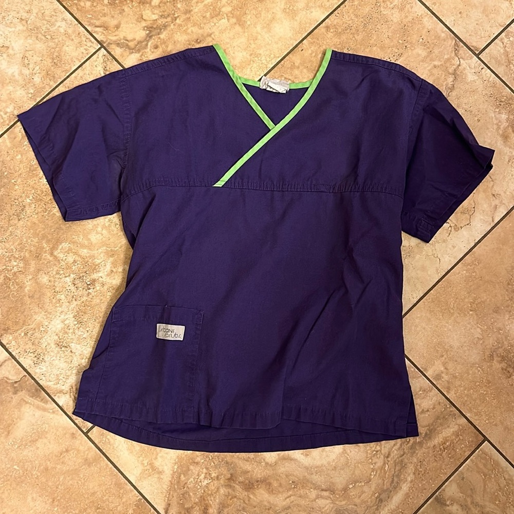 XSM Purple Urbane Essentials Women's Crossover Scrub Top
